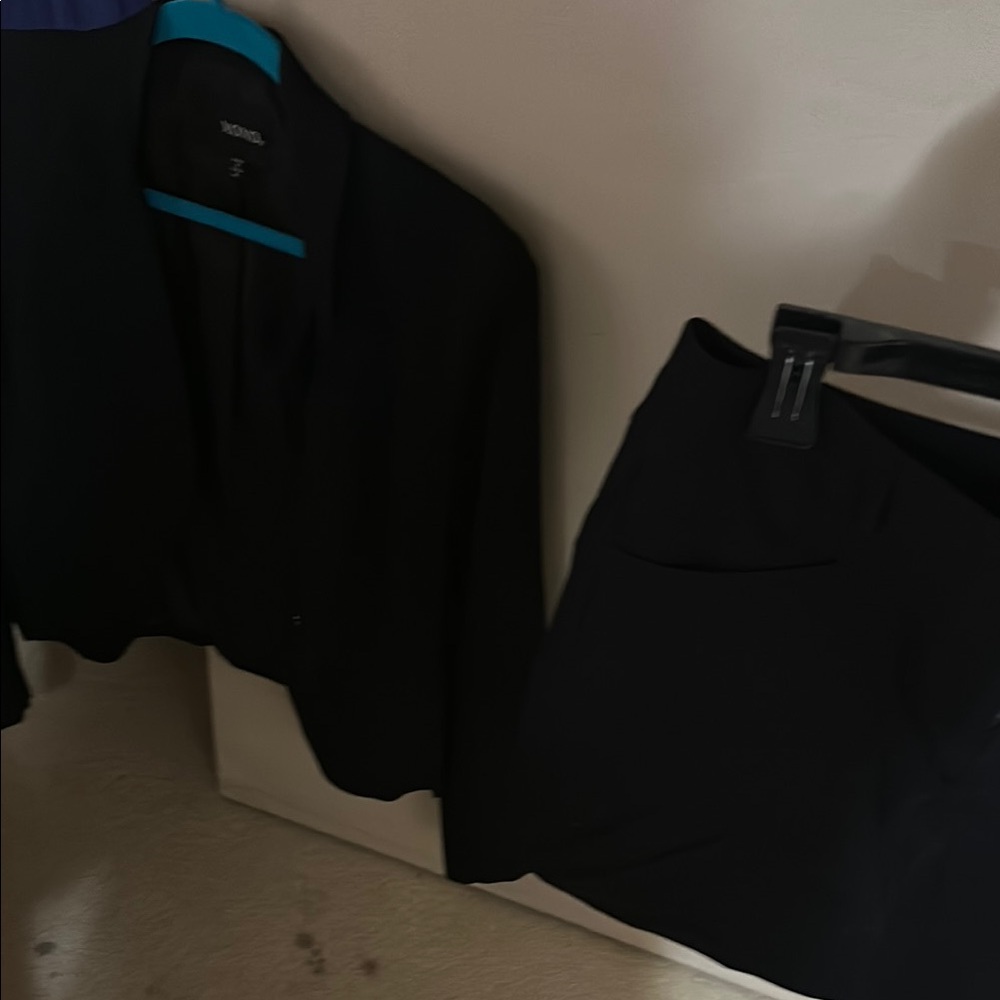 Black Blazer and Skirt Set